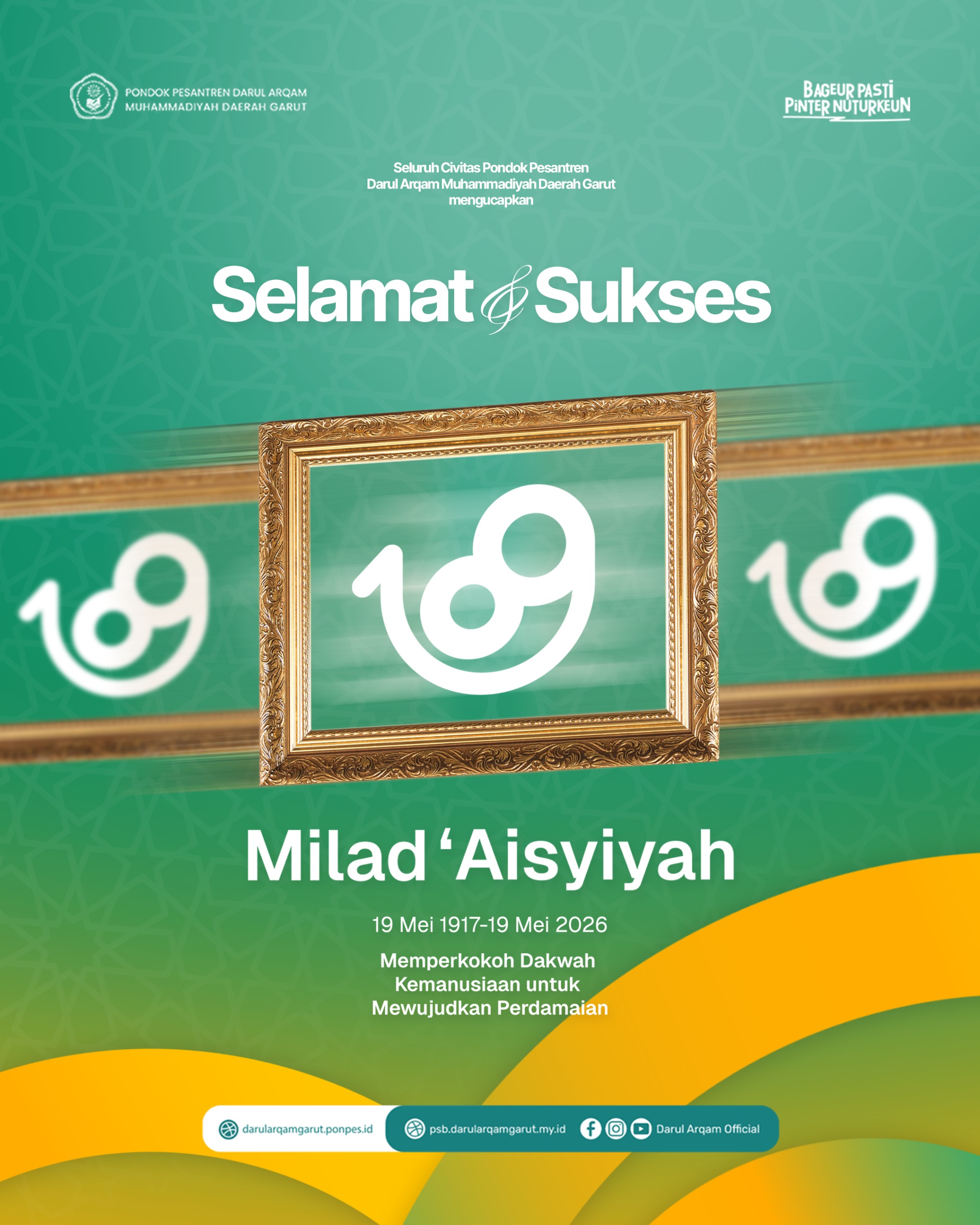 MERAWAT DAKWAH, MERAJUT PERDAMAIAN DALAM MILAD KE-109 'AISYIYAH
